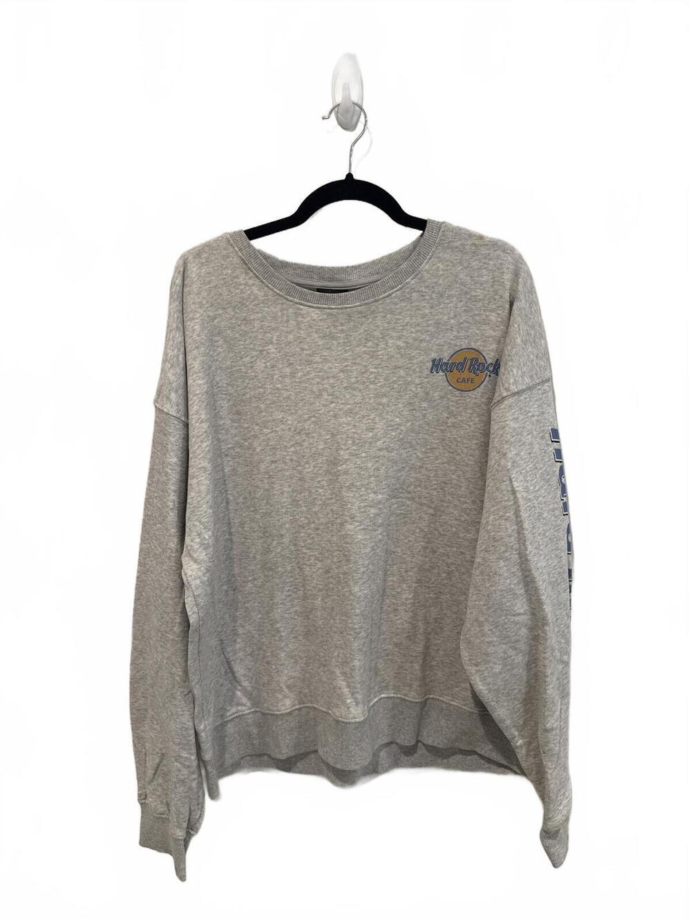 Hard Rock Cafe Gray Graphic Crewneck Sweatshirt Size L